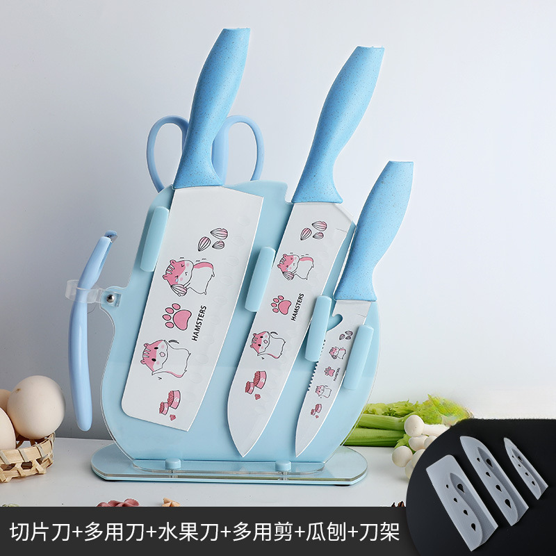Kit de cuchillos de cocina para bebés 2 - en - 1 Kit de cuchillos de cocina de acero inoxidable