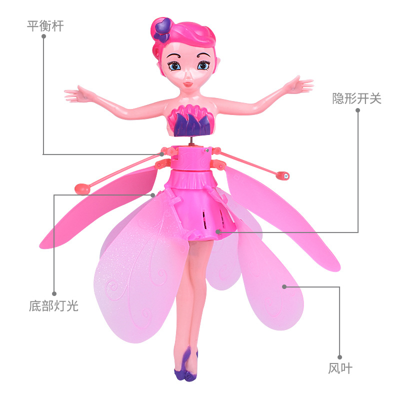 Muñeca Voladora de Inducción de Plástico ABS Recargable USB para Niños