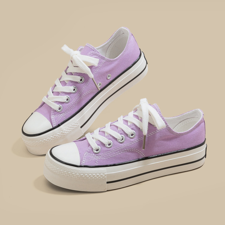 Japón Okazama Kuryu arroz grueso con suela elevada zapatos de lona rosa para niñas estudiantes coreanas con suela de goma vulcanizada.