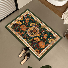 American retro semicircle bathroom floor mat absorbs water and dries quickly. Bathroom door mat diatom mud non-slip door mat