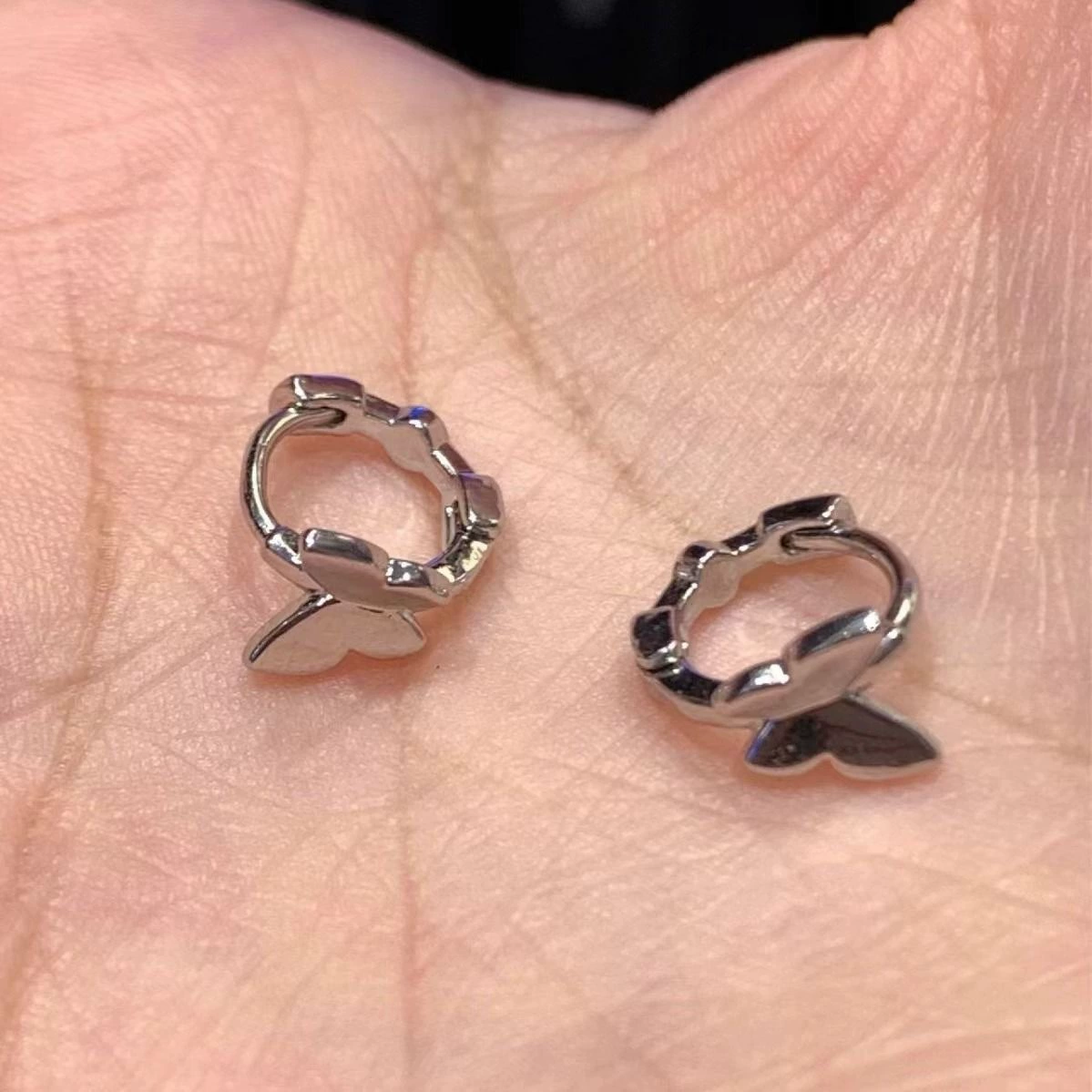 Small design brand earrings, silver 925 sample, high-quality style