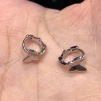 Small design brand earrings, silver 925 sample, high-quality style