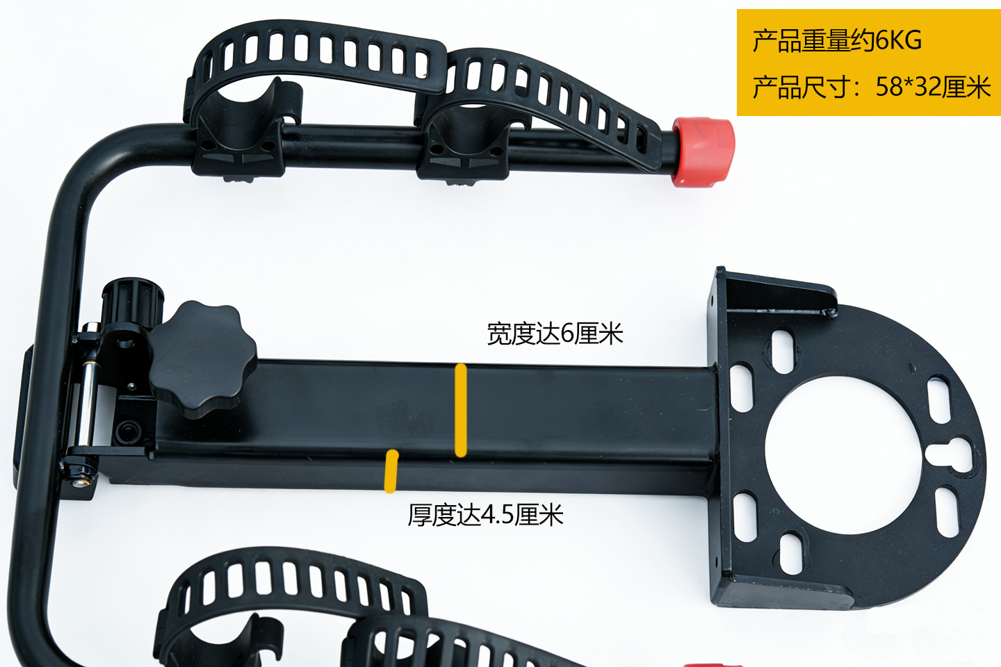 Folding car spare tire-style rear bicycle rack for Wrangler, Tank 300, Bronco, BJ40, Formula Leopard 5