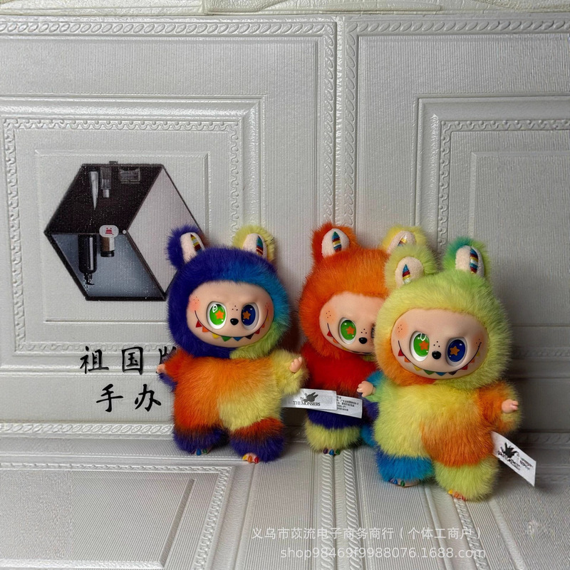 现货跨境labubu6.0拉布布六代搪胶脸挂件心动马卡龙公仔盲盒改娃|undefined