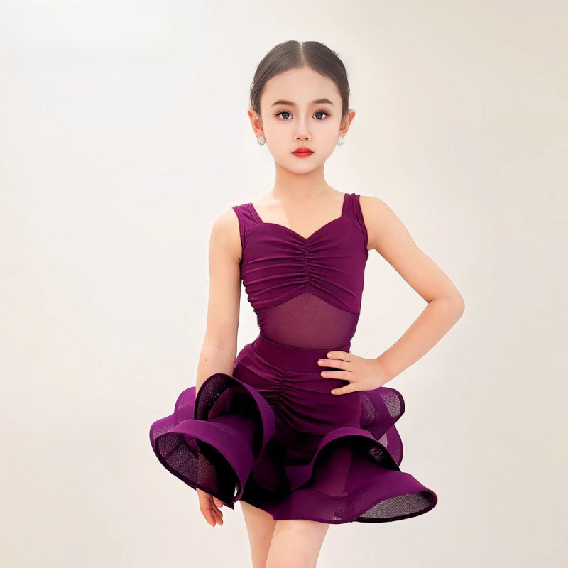 儿童拉丁舞练习服2025新款拉丁舞服女童高端练功服少儿拉丁舞蹈服|undefined
