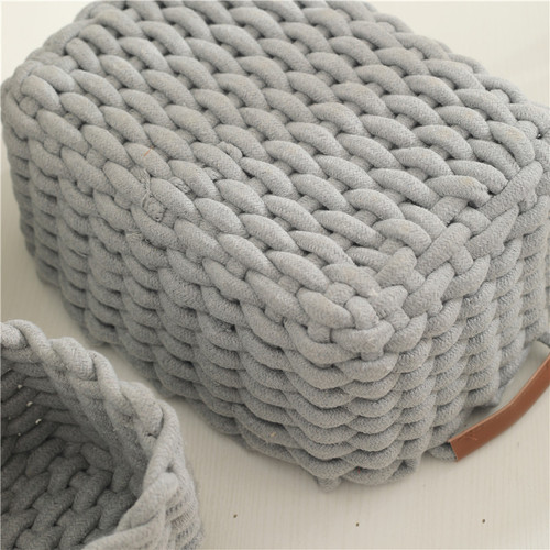 Sundries with handles cotton rope woven storage basket large and small cosmetics lipstick storage box eye shadow desktop storage box