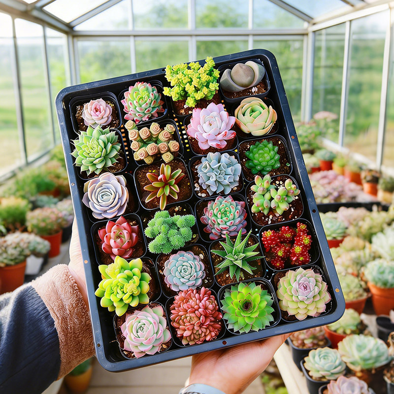 Easy-to-grow succulent plants for beginners, perfect for balcony window boxes, adorable succulent planters, succulent planting, and drought-resistant succulent blind boxes
