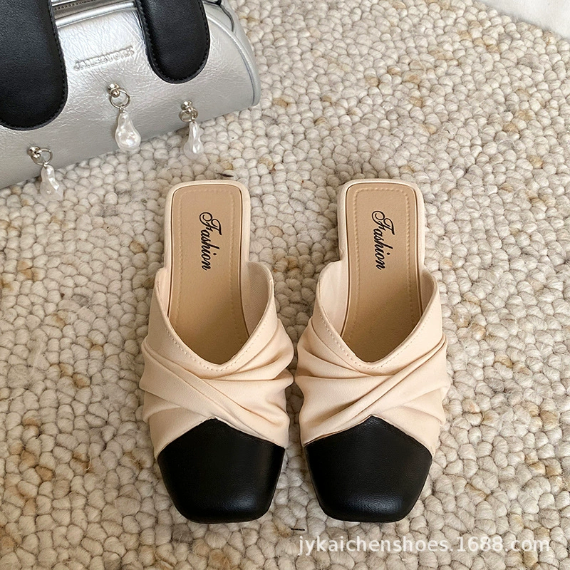Слайд-шаг, летние тапочки, обувь, французский стиль, стиль Chanel
