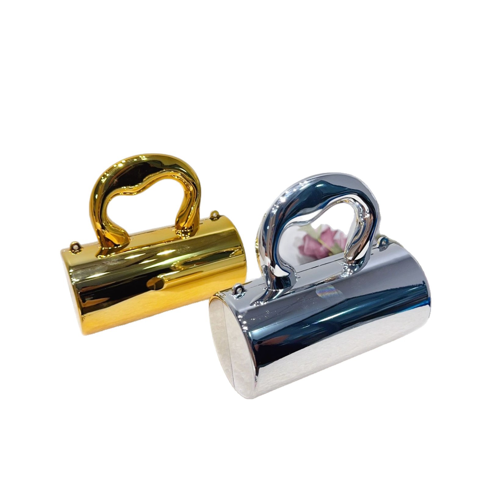 Nuevo paquete de cena transfronterizo para damas de alta sensibilidad, bolsas de mano acrílicas cilíndricas, bolsas de cena de moda de fiesta