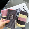 2022 Autumn and winter new pattern stripe letter In cylinder lady Cotton socks