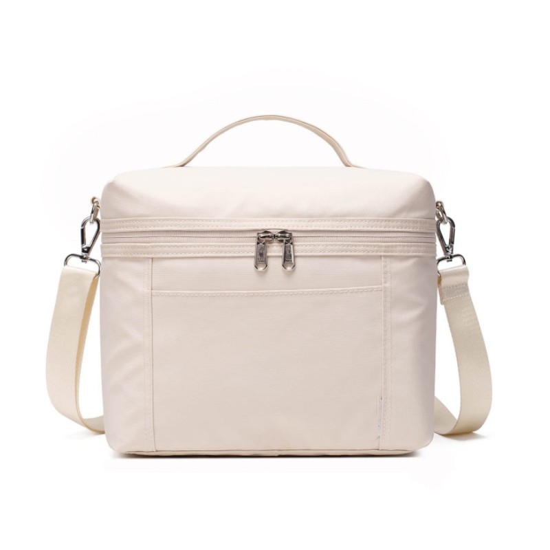 Bolsa de almuerzo de aislamiento térmico de doble capa, bolsa de picnic al aire libre de gran capacidad, portátil de hombro único, fresco y frío