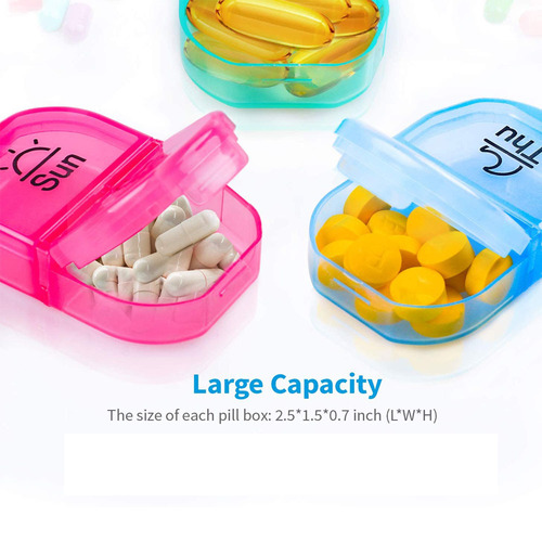 亚马逊7天14格每周药片收纳盒 AM PM每日2次维生素药物口袋药盒