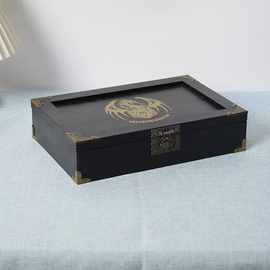 跨境木质分格骰子收纳盒方形翻盖式骰子包装盒酒吧多人游戏骰子盒