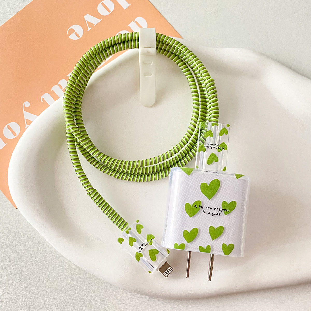 삼성 25w-다중 녹색 사랑 [블랙 버전]-헤드 커버 라인 커버 2 1 m 화이트 그린 그레이 로프