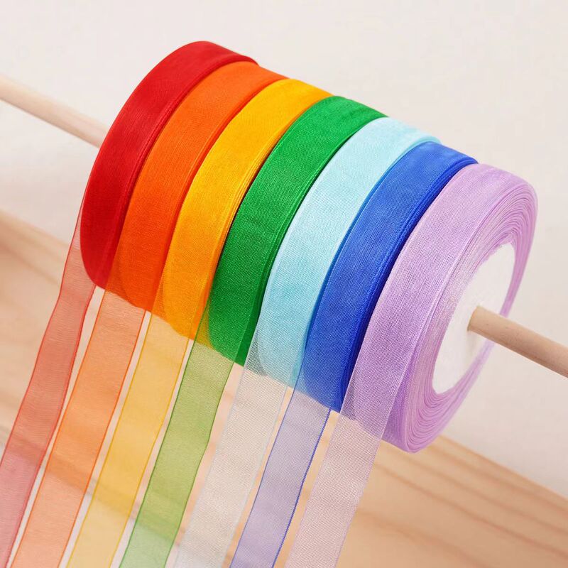 1.5cm Chiffon Ribbon Flower Packaging Crochet Hat DIY Snow Gauze Ribbon 45m Roll Pack 1.5cm Chiffon Ribbon Flower Packaging Crochet Hat DIY Snow Gauze Ribbon 45m Roll Pack