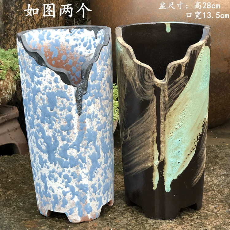  Handmade Cotton High Class, succulent old pile Flower Pot Purple Purple Purple Purgone Pot Purple Sand Pottery Tank Gap Ceramics Jade Pendant