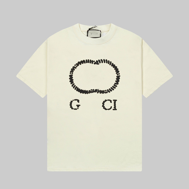 Gu Gujia High Version 25Ss New Classic Interlocking Double g Oversized Printed Short-Sleeved T-Shirt for Men and Women
