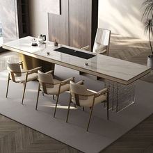 大板茶台椅组合设计师高级感别墅大户型轻奢泡茶桌现代简约茶台