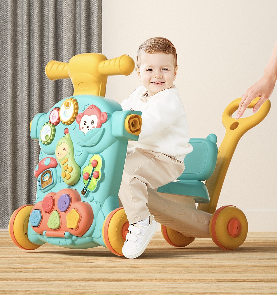 Patrón de empuje manual de scooter verde tres en uno (con tanque de agua de aumento de peso)