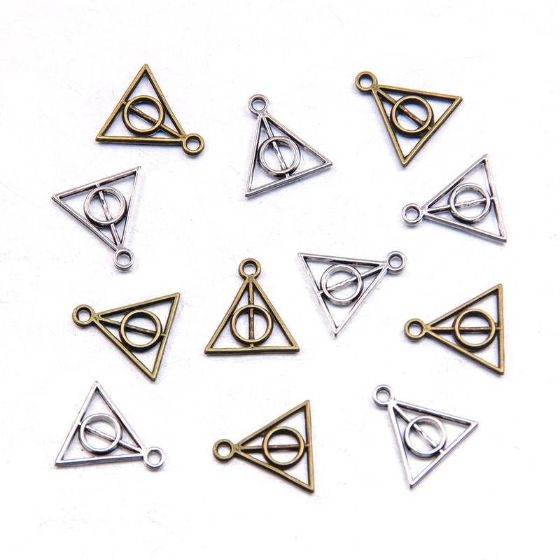 2 color 13*13mm explosions diy alloy Harry Potter Deathly Hallows Triangle Pendant Handmade Jewelry Accessories 2 color 13*13mm explosions diy alloy Harry Potter Deathly Hallows Triangle Pendant Handmade Jewelry Accessories