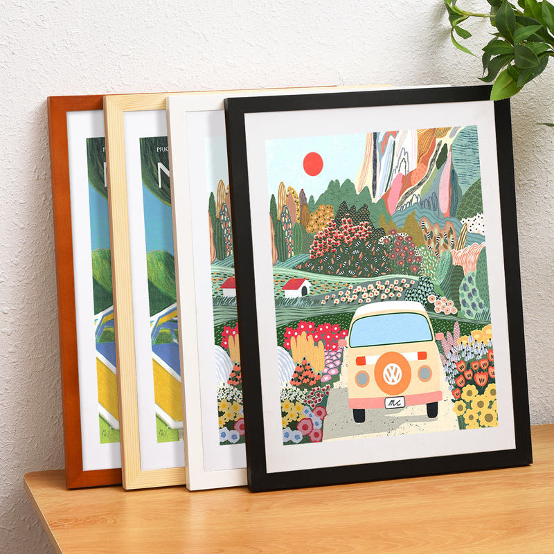 Solid Wood photo frame mounted picture frame wall A3a4 large size photo frame 4 open 8K puzzle frame creative photo wall wholesale Solid Wood photo frame mounted picture frame wall A3a4 large size photo frame 4 open 8K puzzle frame creative photo wall wholesale