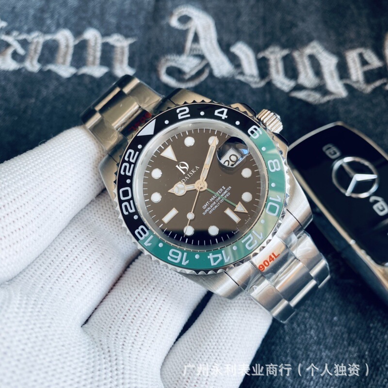 Laojia Gmt Greenwich Coke Ring Watch Fully Automatic Mechanical Watch Dual Time Zone Luminous Aaa High-Quality Wristwatch