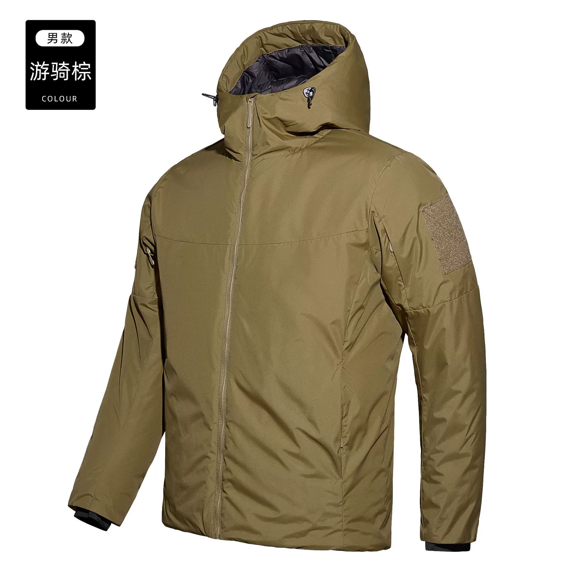 团购男士轻薄轻量棉服军鸟户外防水防风连帽保暖棉衣外套印制logo