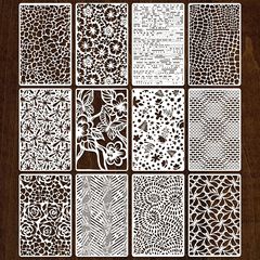 亚马逊/temu几何花草镂空绘画模板随意搭配园艺木饰面diy漏印模版