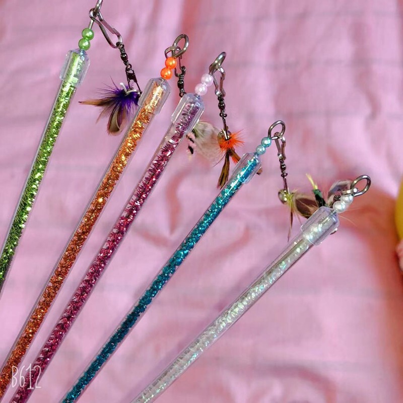 Spring Steel Wire Long Rod Small Flying Insect Cat Teasing Stick Cfa Competition Photo Cat Toy Feather Bell Durable Fairy Stick Spring Steel Wire Long Rod Small Flying Insect Cat Teasing Stick Cfa Competition Photo Cat Toy Feather Bell Durable Fairy Stick