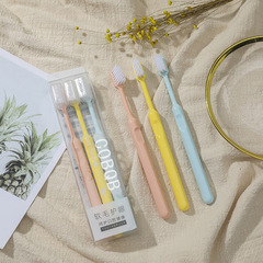 Creative Macaron 3-Piece Toothbrush Set Candy Color Series Unbranded Adult Family Pack Soft Bristle Toothbrush Wholesale