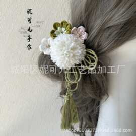 和风浴衣绢花发饰日式成人礼毕业季流苏和风细工发夹日系旅拍头饰