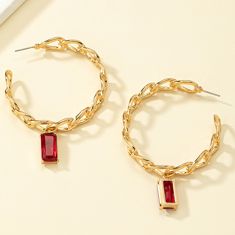 1 Pair Fashion Geometric Alloy Plating Artificial Crystal Womenu0027S Earrings
