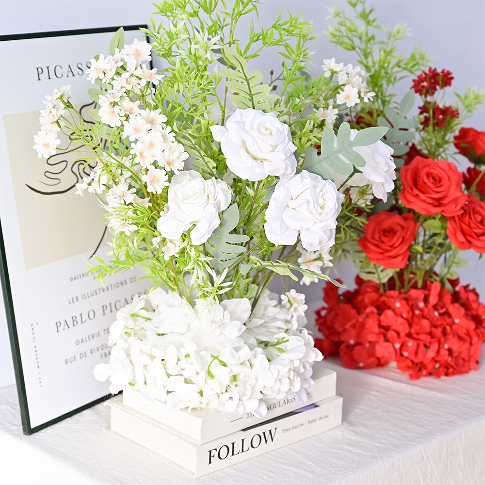 2025 decoración de boda flor de boda flores de simulación flores falsas flores de plástico flor de tierra flor de guía decoración de pasarela