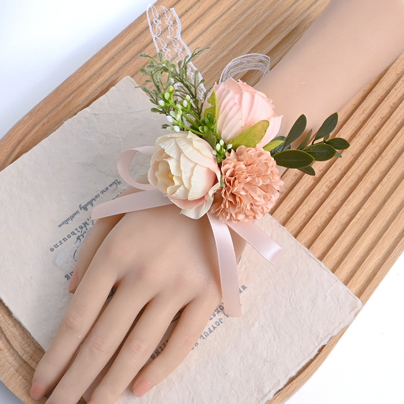 新款超仙唯美新郎新娘结婚胸花伴娘团手腕花家人全套襟花生日同学|undefined