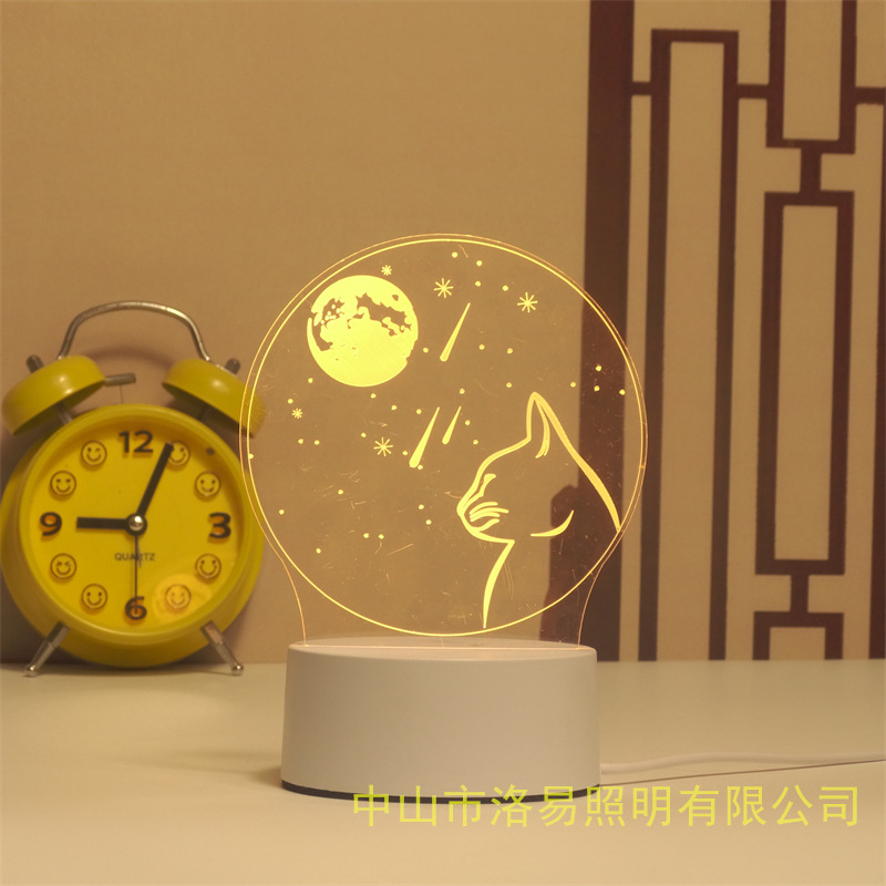 3D lámpara de noche acrílica atmósfera regalos de cabecera atmósfera lámpara de evento regalos al por mayor DIY lámpara de escritorio ideas de Navidad