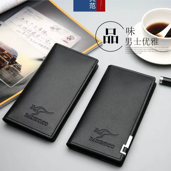Brand Long Wallet Men's Wallet Gift PU Men's Wallet Clutch Bag Leather Bag Long Ticket Clip Men's Clip Bag