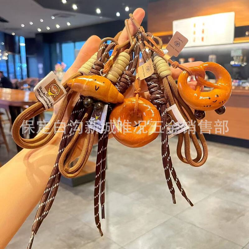 ins风仿真食物跨境miu系碱水面包包巧克力挂件饰品可爱个性钥匙扣|undefined