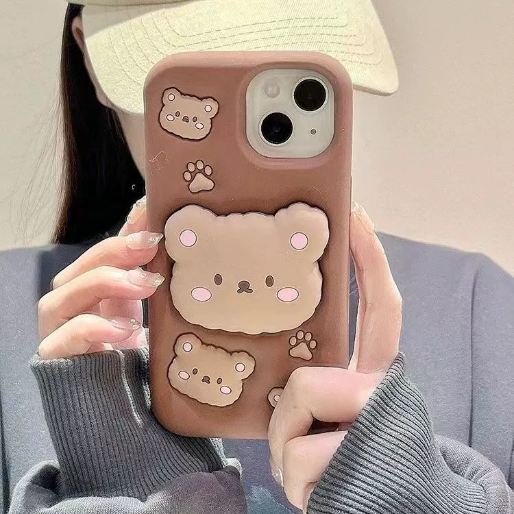 Трубка Apple, для любимого iPhone 13, силиконовый мультфильм чехол для телефона с маленькими медведями, iphone 14 pro max, защита от падения