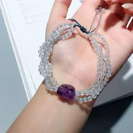 白月光紫晶貔貅手编绳手绳手链单圈手串手工饰品串珠配饰首饰礼品