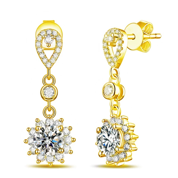 Golden earrings solar-powered