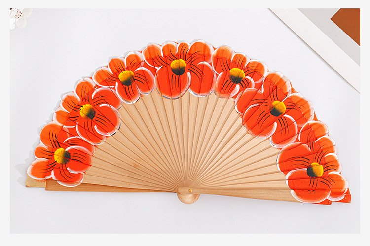 Elegant Ethnic Style Flower Polyester Cotton Theaceae Fan display picture 4
