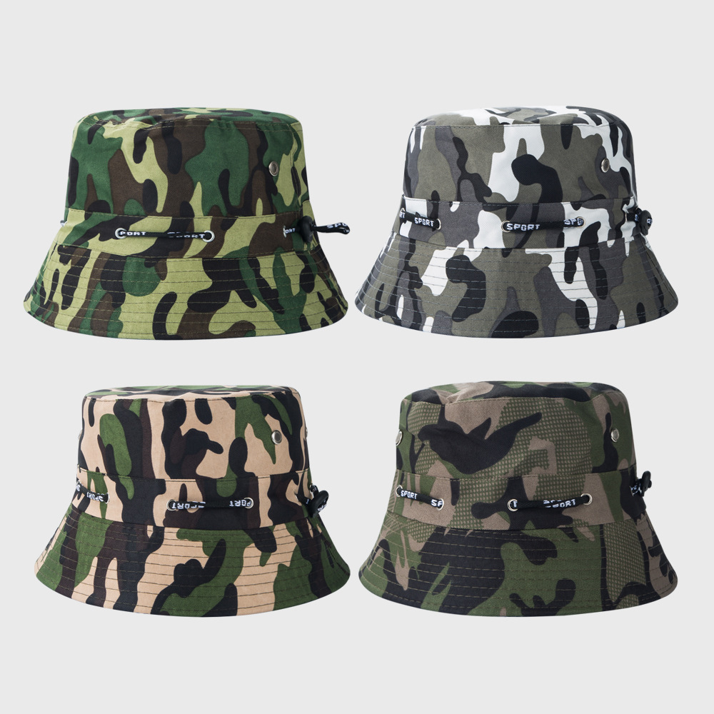 Personnalité De La Mode Camouflage Chapeau De Pêcheur Mâle Chapeau De Protection Solaire À Dessus Plat display picture 1