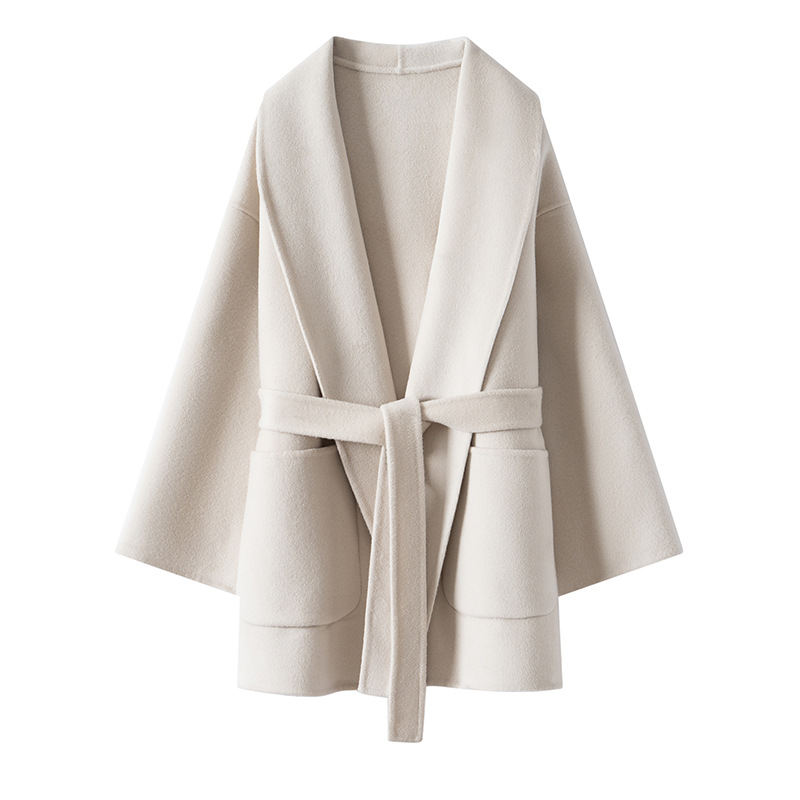 Autumn and Winter New Double-Sided Cashmere Outwear for Women, High-End Short Style, Small Fragrance Style, Classy Woolen Outwear Suit