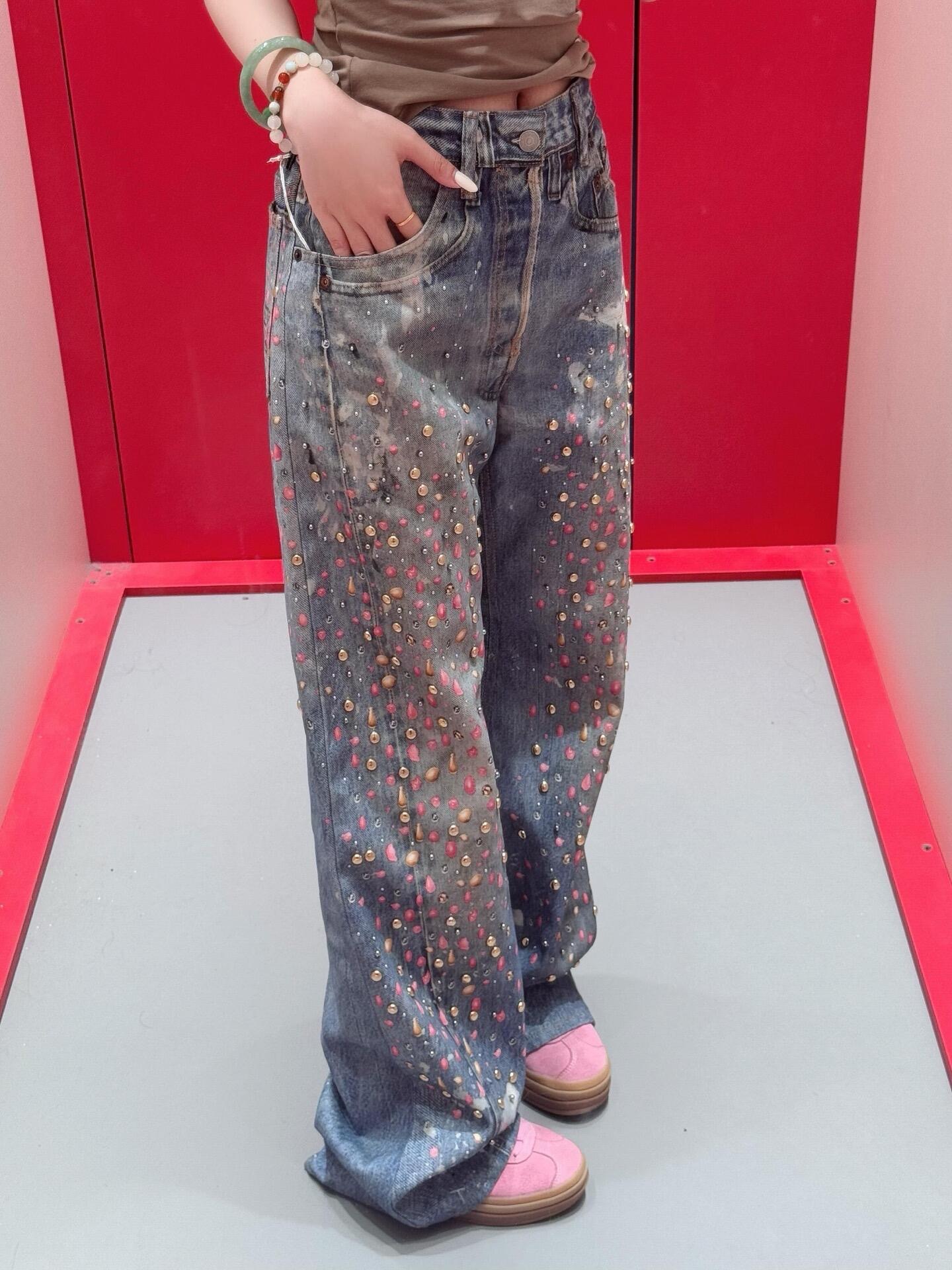 Jeans donna denim gamba larga pantaloni stile oversize moda_voghion.com