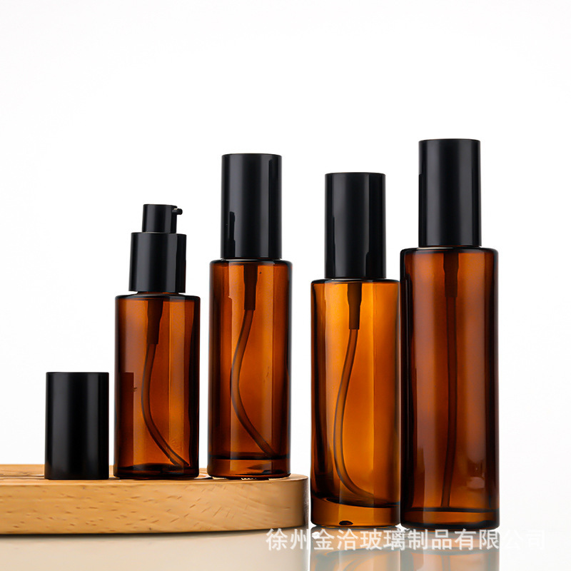 茶色の遮光ローションボトル 30ml50ml100ml 茶色のプレスエッセンスボトルトナースプレーボトル|undefined