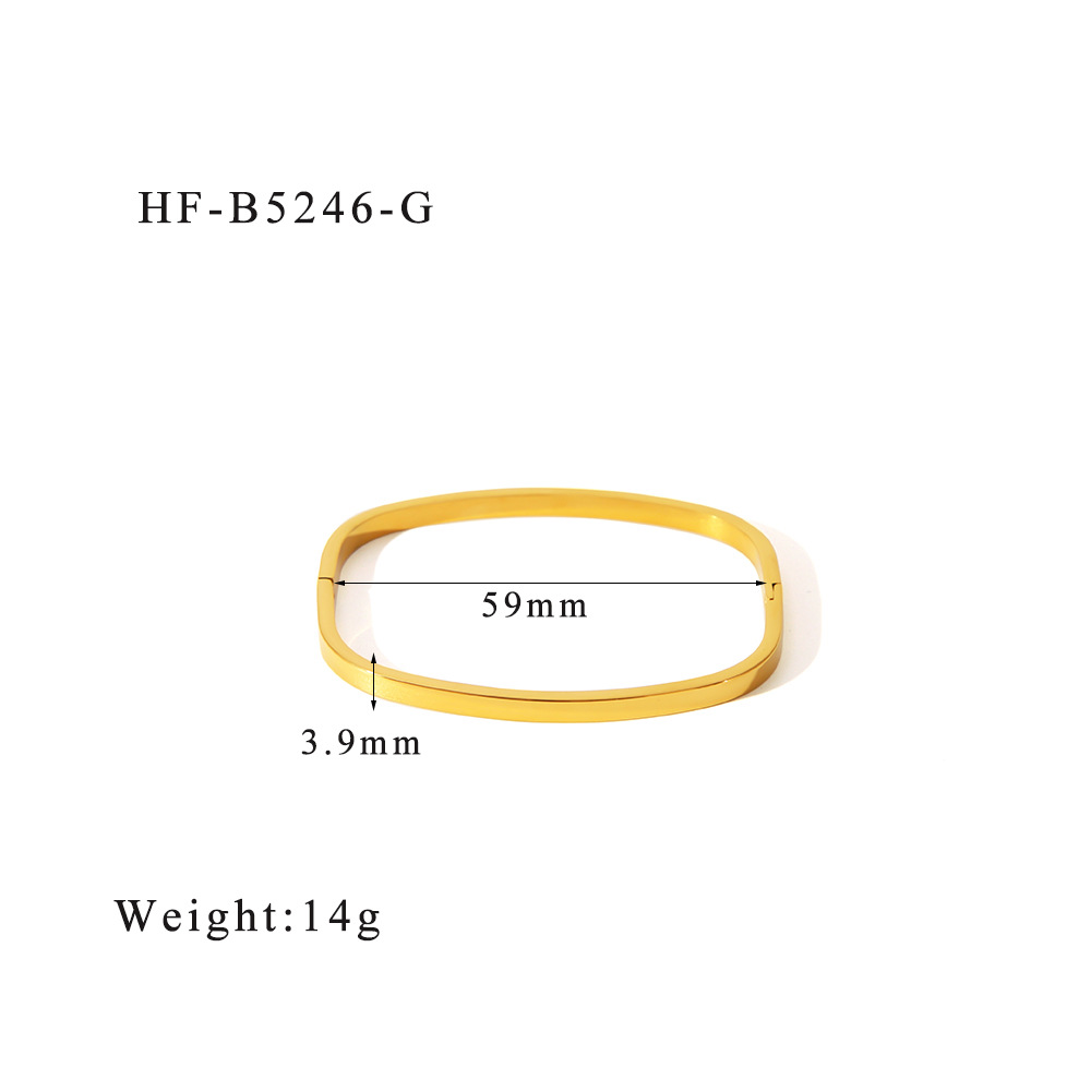 INS viento acero inoxidable oro real galvanoplastia espejo pulido personalidad cuadrado cuerpo ligero pulsera para mujer pulsera fábrica al por mayor