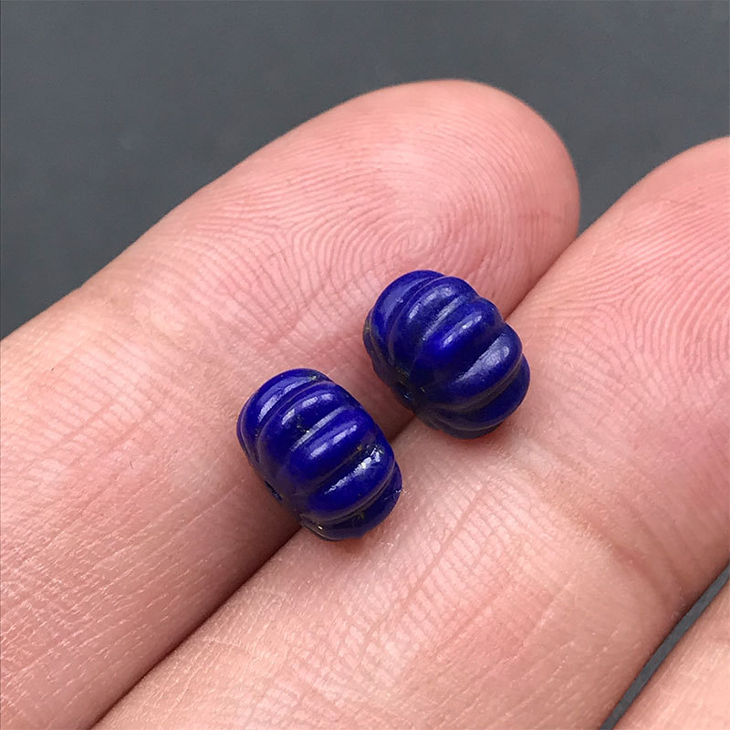 8mm Natural Lapis Lazuli Pumpkin Beads Spacer Beads DIY Accessories Star and Moon Buddha Beads Bodhi Bracelet Components