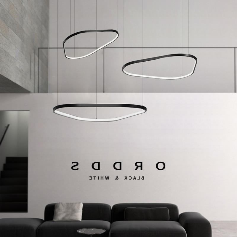 Italian Minimalist Living Room Villa Dining Room Pendant Lamp Black Height Art Irregular Shape Multi-Level Staircase Hotel Irregular