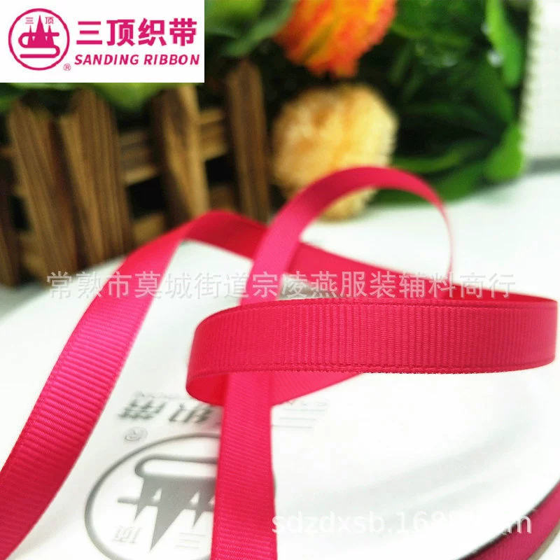 Three -top webbing 1cm colored threaded webbing ribs horizontal woven strap handmade bow material plus price reduction wholesale