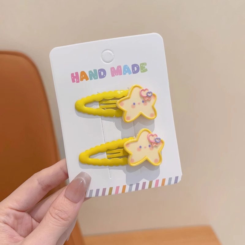 Niños lindos clips de cabello suave estrella de dibujos animados clips de pestañas niñas dulces no dañan el cabello lateral clip de cabello rotos boca de pato